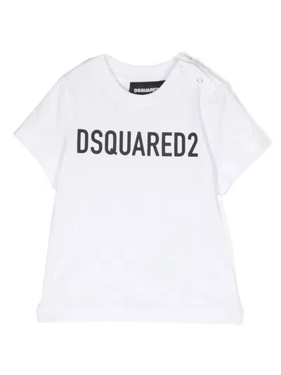 Dsquared2 Babies' Logo-print Cotton T-shirt In Weiss