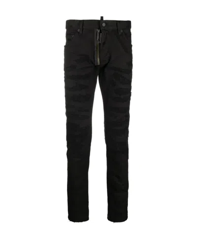 Dsquared2 Logo-print Skinny Jeans In Black