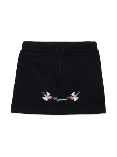 Dsquared2 Kids' Logo-print Skirt In Black