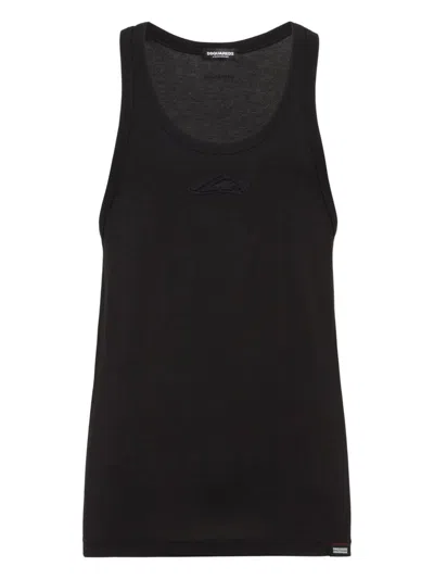 Dsquared2 Logo-print Sleeveless Top In Black