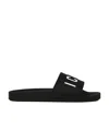 Dsquared2 Logo-print Open-toe Slides In Black