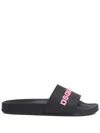 Dsquared2 Embossed-logo Slides In Black