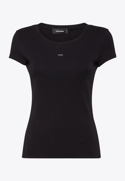 Dsquared2 Logo Print Slim T-shirt In Black