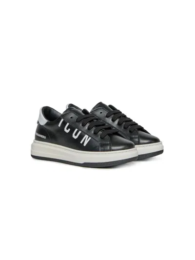 Dsquared2 Kids' Logo-print Sneakers In Black