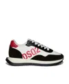 Dsquared2 Man Sneakers White Size 9 Leather In Black