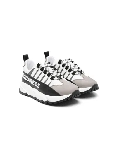 Dsquared2 Kids' Logo-print Sneakers In White