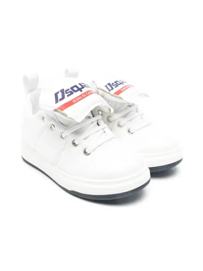 Dsquared2 Kids' Logo-print Sneakers In White