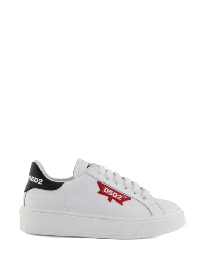 Dsquared2 Kids' Logo-print Sneakers In White