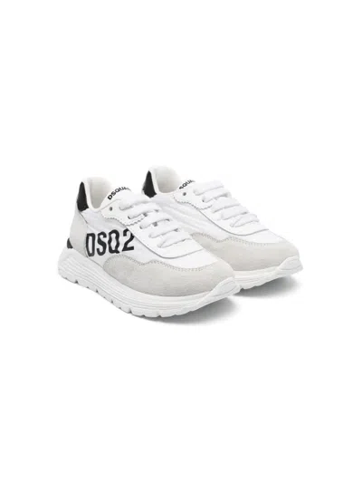 Dsquared2 Kids' Logo-print Sneakers In White