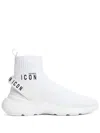 Dsquared2 Logo-print Sock Sneakers In Nero+bianco