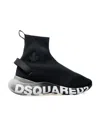 Dsquared2 Logo-print Sock Sneakers In Black