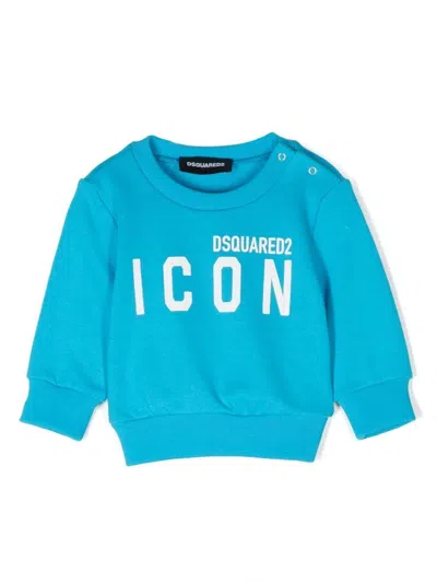 Dsquared2 Babies' Logo Print Sweatshirt In 蓝色