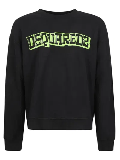 Dsquared2 Men's Logo Print Detail Sweatshirt In Black