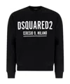 Dsquared2 Logo Detail Cotton Sweatshirt In Black