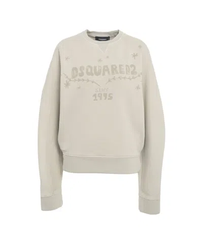 Dsquared2 Logo Print Sweatshirt In Neutral