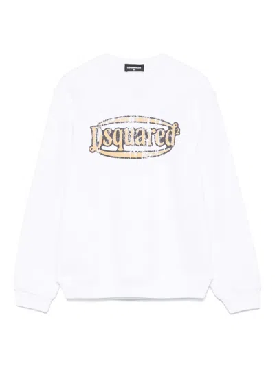 Dsquared2 Kids' Logo-print Sweatshirt In White