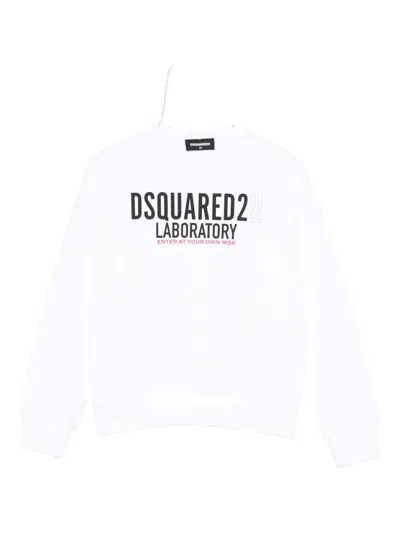 Dsquared2 Kids' Logo-print Sweatshirt In White
