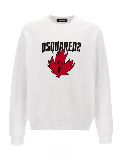 Dsquared2 Logo Print Sweatshirt In White