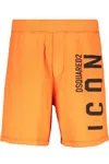 Dsquared2 Logo Print Sweatshorts In Orange