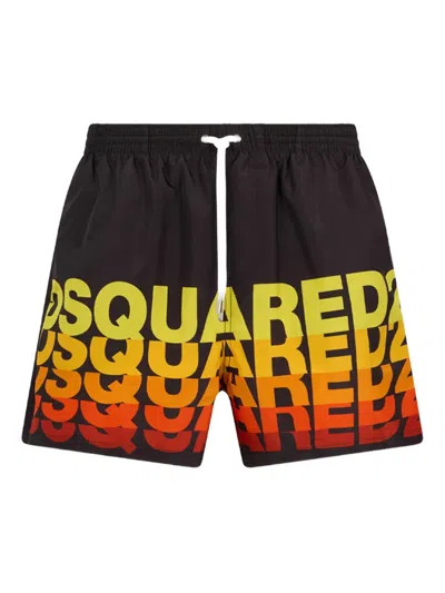 Dsquared2 Badeshorts Mit Logo-print In Black