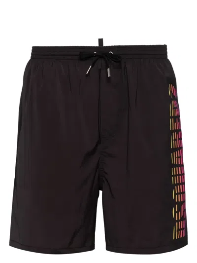 Dsquared2 Logo-print Swim Shorts In Black