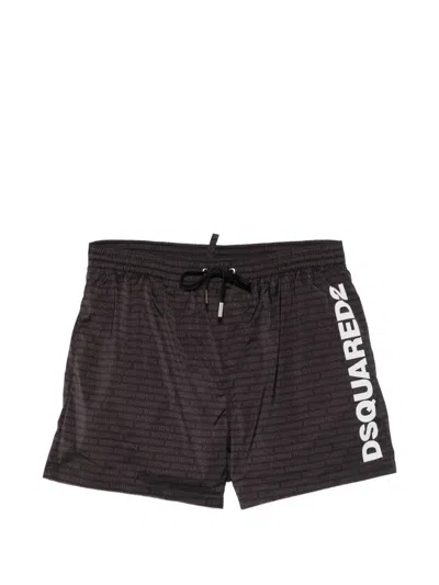 Dsquared2 Logo-print Swim Shorts In Black