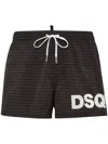 Dsquared2 Black Swimsuit With Logo Print In Black
