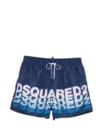 Dsquared2 Logo-print Swim Shorts In Blue