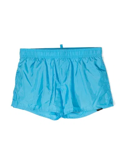 Dsquared2 Kids' Logo-print Swim Shorts In Blue