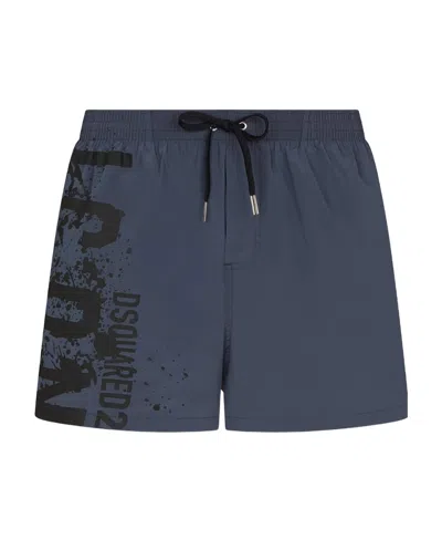 Dsquared2 Logo-print Swim Shorts In Blue