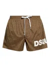 Dsquared2 Drawstring Swimming Trunks In Brown