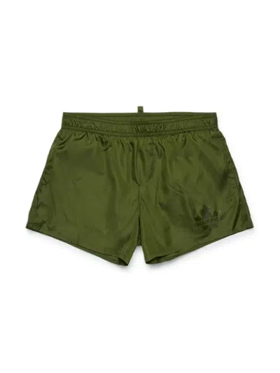 Dsquared2 Kids' Logo-print Swim Shorts In Green