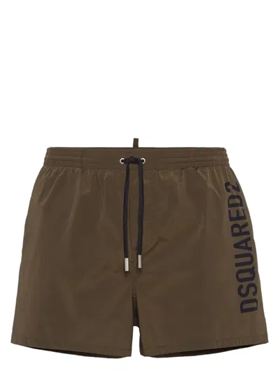 Dsquared2 Logo-print Swim Shorts In Green