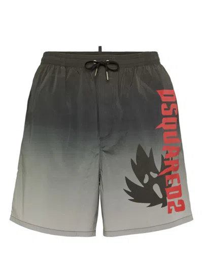 Dsquared2 Logo-print Swim Shorts In Grey