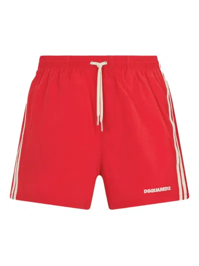 Dsquared2 Logo-print Swim Shorts In Red