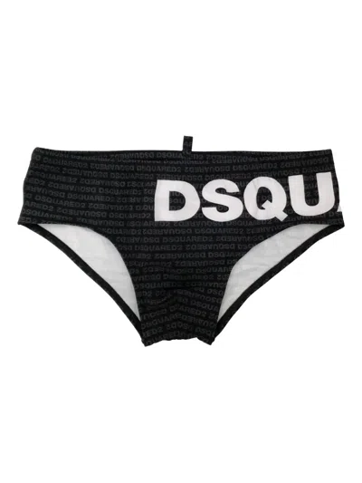 Dsquared2 Logo-print Swim Trunks In Black