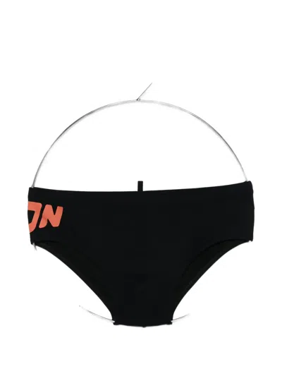 Dsquared2 Logo-print Swim Trunks In Black