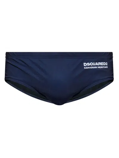 Dsquared2 Logo-print Swim Trunks In Blue