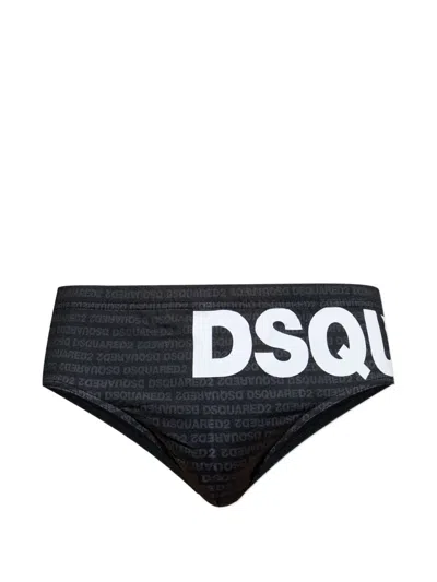 Dsquared2 Logo-print Swimming Trunks In Black