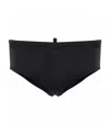 Dsquared2 Solid Color Swim Brief With Printed Maxi Logo In Black