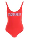 Dsquared2 Logo-print Swimsuit In Red