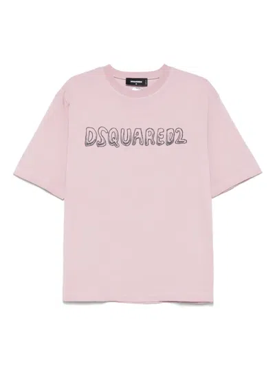 Dsquared2 Logo Print T Shirt In Pink