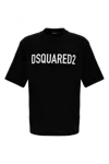 Dsquared2 Mens Black Brand-print Crewneck Regular-fit Cotton-jersey T-shirt