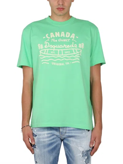 Dsquared2 Logo Print T Shirt In Green