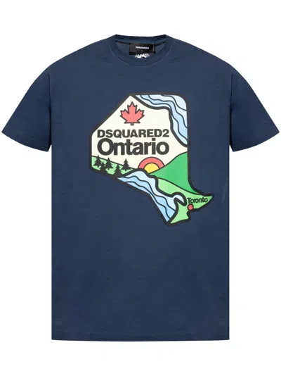 Dsquared2 Logo-print T-shirt In 524 Blue
