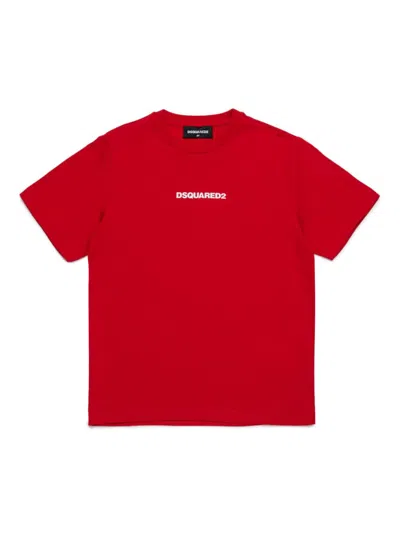 Dsquared2 Kids' Logo-print T-shirt In 红色
