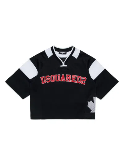 Dsquared2 Kids' Logo-print T-shirt In Black
