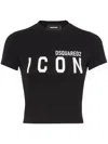Dsquared2 Be Icon Mini Fit Crop T-shirt In Black
