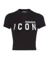 Dsquared2 Be Icon Mini Fit Crop T-shirt In Black