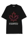 Dsquared2 Kids Maple Leaf Logo T-shirt In Black
